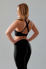 Biustonosz sportowy damski GYM-LADY kolekcja SKINSS kolor black - odzież fitness dla kobiet, widok z tyłu 2