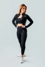 Biustonosz sportowy damski GYM-LADY kolekcja SKINSS kolor black - odzież fitness dla kobiet, cała sylwetka