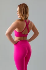 Biustonosz sportowy damski GYM-LADY kolekcja SKINSS kolor pink - odzież fitness dla kobiet, od tyłu 2