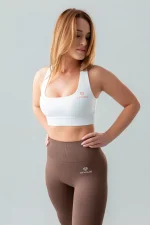 Legginsy sportowe damskie GYM LADY kolekcja PULSE kolor brown - odzież fitness dla kobiet modelka gym lady 2