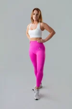 Legginsy sportowe damskie GYM-LADY kolekcja PULSE kolor pink - odzież fitness dla kobiet modelka