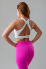 Legginsy sportowe damskie GYM-LADY kolekcja PULSE kolor pink - odzież fitness dla kobiet 1