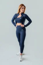 Legginsy sportowe damskie GYM-LADY kolekcja SKINSS kolor navy - odzież fitness dla kobiet 2