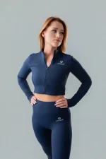 Legginsy sportowe damskie GYM-LADY kolekcja SKINSS kolor navy - odzież fitness dla kobiet