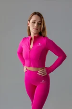 Legginsy sportowe damskie GYM-LADY kolekcja SKINSS kolor pink - odzież fitness dla kobiet 1