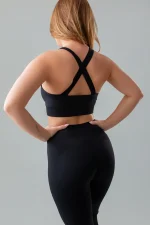 Legginsy sportowe damskie GYM-LADY kolekcja YUNE kolor black - odzież fitness dla kobiet tył 3