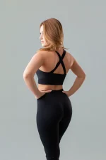 Legginsy sportowe damskie GYM-LADY kolekcja YUNE kolor black - odzież fitness dla kobiet tył 2